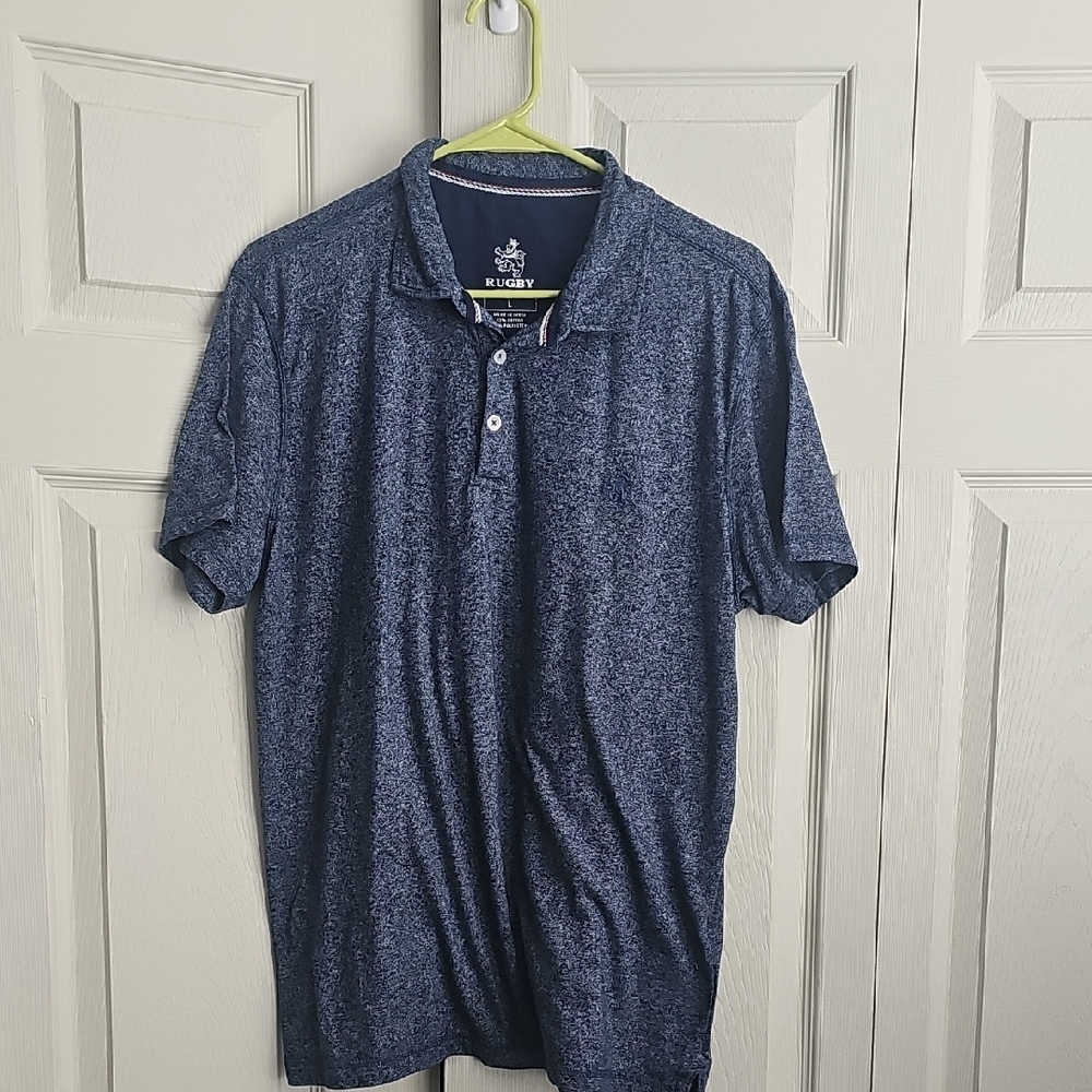 Rugby University Polo Men's blue Shirt.  #0180